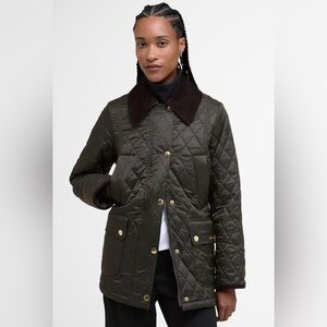 Barbour Women's Modern Beadnell Long Sleeve Thigh Length Quilted Jacket OLIVE
